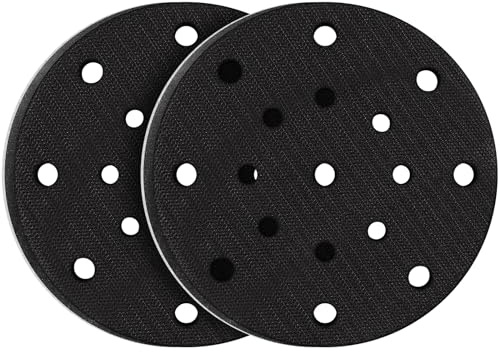 STEBRUAM-Almohadilla Suave de Lijado 2 Piezas 150mm- 17 Hoyos - Plato de lija con interfaz de esponja para lijar y pulir, protección acústica