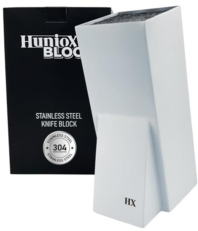Huniox® Universal Knife Block - White Knife Stand Without Knives