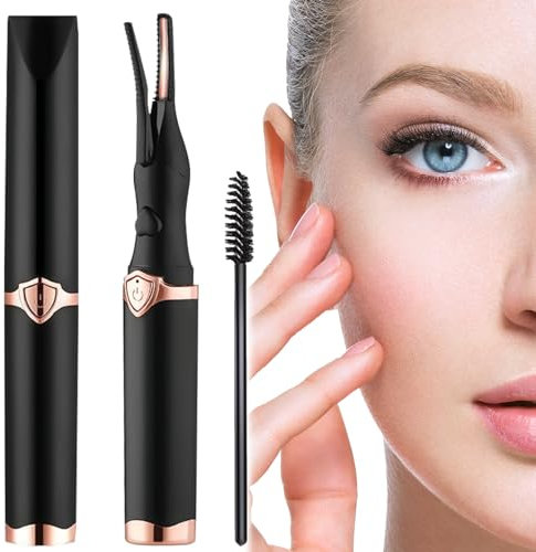 Wimpernzange Beheizbar, Elektrische Wimpernzange, Heated Eyelash Curler, USB-Wimpernzange mit Wimpernbürste mit 3 Temperaturmodi für Echte und Falsche Wimpern Guter Lockeneffekt