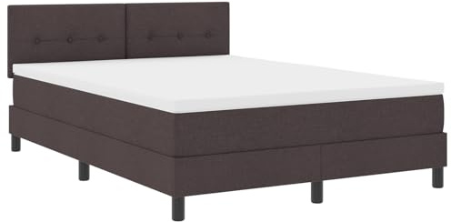 vidaXL Boxspring-säng med madrass Mörkbrun 160x200 cm Tyg