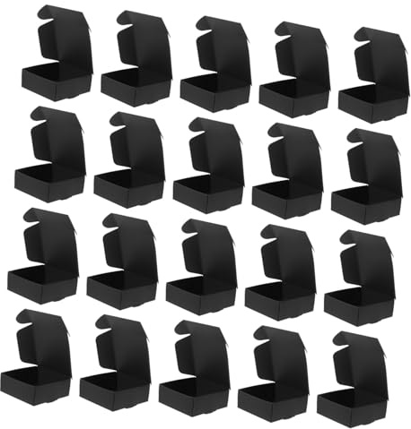 LRXIYODE 20stücke Süßigkeitenboxen aus Schwarzem Karton Geschenkboxen für Kekse Verpackungsboxen für Gastgeschenke für Partydekoration und Süßigkeitenverpackung