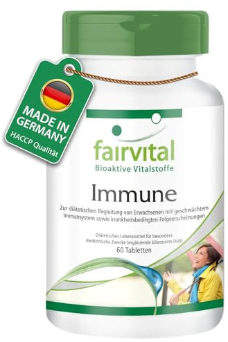 Fairvital | Immune - 60 Tabletten - Immun-Komplex mit Vitamin b1, b2, b3, b5, b6, b12, Vitamin C, Folsäure, Zink, Kupfer, Beta-Carotin, OPC, Propolis uvm.