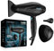 REVAMP Progloss 5500 Lightweight Hairdryer with Diffuser and Concentrator for Smooth or Voluminous Hair, Black
