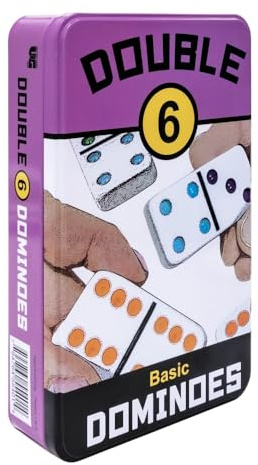 Front Porch Classics | Double 6 Travel Tin Domino Set from, for 1 to 4 Players Ages 6 and up