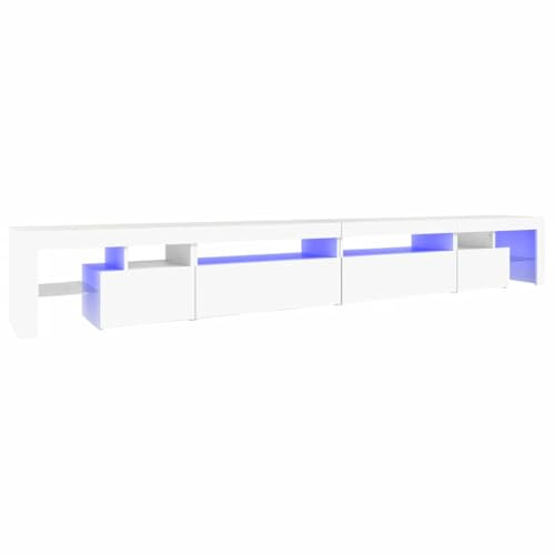 vidaXL TV-Schrank mit LED-Leuchten Weiß 290x36,5x40 cm