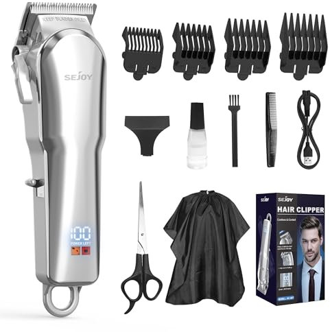 Haarschneider für Männer, Schnurloses Barbier-Haarpflege-Set, Professioneller Haartrimmer, Bartschneider, Wiederaufladbare Haarschneider für Männer Frauen Kinder LED Display USB Wiederaufladbar