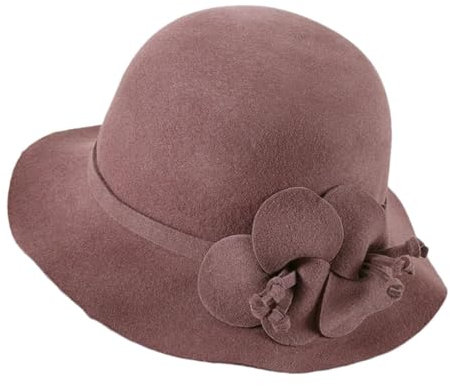 SaoBiiu Wintermütze für Damen, Blume, warme Wollmütze, Wintermütze, Partyhüte, Glocke, Motorhaube, asymmetrische Fedoras, a, 6 3/4/7 1/8