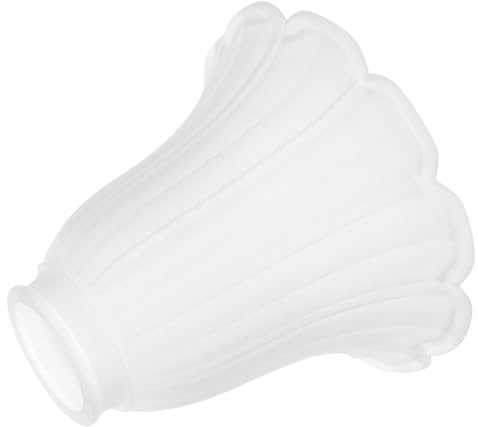 Uonlytech Glass Lampshade Replacement Flower Shape Chandelier Shade Frosted Table Lamp Cover Indoor Lighting Decor 5.71X5.51X4.92In