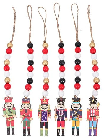 CORHAD 6 Stück Weihnachts-walnuss-Soldaten- Holzperlen- Holzperlen-basteldekor Für Den Innenbereich Weihnachtsbaum-hängedekor
