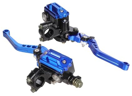 GFDSGRE Bremshebel Motorrad Universal 7/8 22mm CNC Aluminium Roller Einstellung Motorrad Master Zylinder Hebel Hydraulische Bremse Pumpe Kupplung Griff Lenker Motorrad Bremshebel(1Pair Blue B-B)