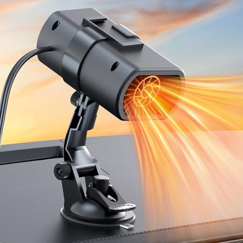 Chauffage Portable pour Voiture 12 V Dégivreur de Chauffage de Voiture 2 in 1 Chauffage/Refroidissement avec Base Rotative à 360° pour Désembuage et Dégivrage de Pare-Brise de Voiture (Couleur 2)