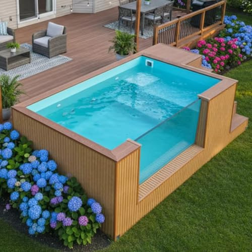 Luxury Modular Above Ground Container Swimming Pool | Modern Backyard Prefabricated Swimming Pools - Customized Outdoor Leisure Pools with Optional Heating, Acrylic Liner, for Vacation