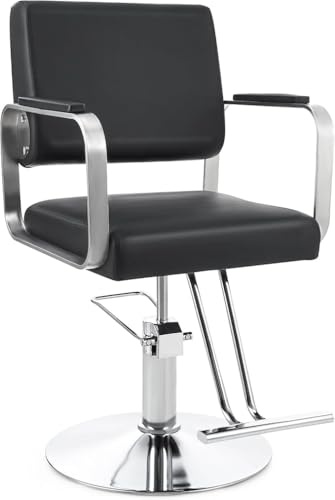 CO-Z Sedia da Parrucchiere Girevole a 360° Altezza Regolabile 15cm Poltrona da Parrucchiere con Pompa Idraulica Capacità 250 kg Sedia da Barbiere con Poggiapiedi per Parrucchiere Barbiere Spa Tattoo