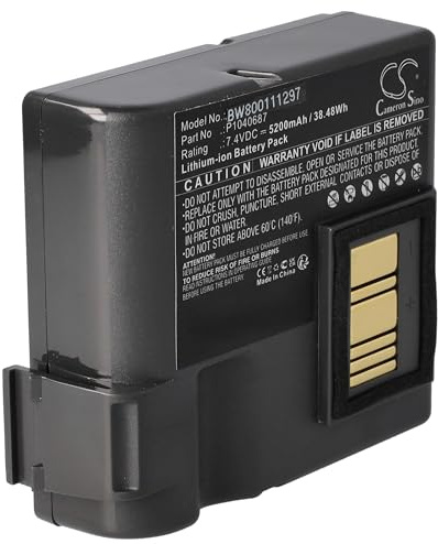 vhbw Akku kompatibel mit Zebra QLN420 | ZQ630 Drucker Kopierer Scanner Etiketten-Drucker (5200 mAh, 7,4 V, Li-Ion)