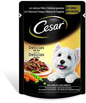 CESAR Hundefutter Huhn und Gemüse, gedünstet in Sauce, 100 g