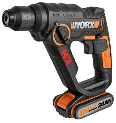 WORX wx390.31 martillo neumático H3 – 3 in 1, 20 V, Negro