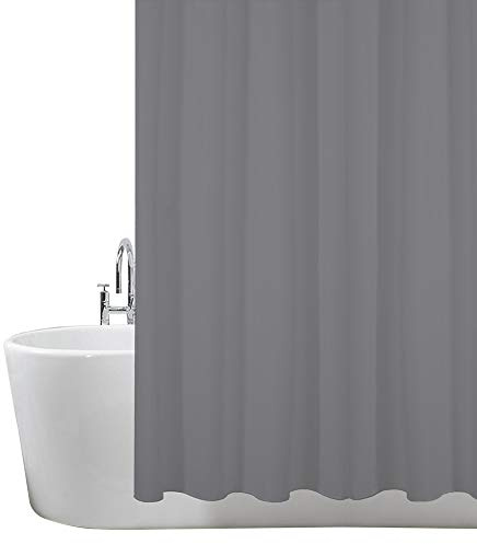 ANSIO Shower Curtain for Bathroom - Mould and Mildew Resistant - Charcoal Grey, 180 x 180 cm (71 x 71 Inch) - Pack of 2 | Water Repellent Fabric | 100% Polyester