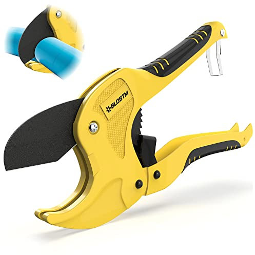 BLOSTM Tagliatubi in Plastica - Capacità di Taglio del Diametro Esterno di 42mm per Tubi in Plastica e Tubi in Gomma in PVC, PEX, PPR - Impugnatura Antiscivolo e Blocco di Sicurezza