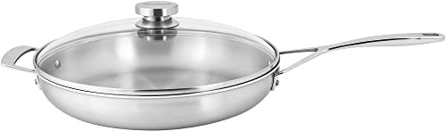 Demeyere Essential - Padella a 5 strati in acciaio INOX con coperchio, 31,8 cm