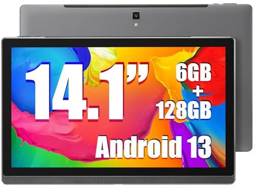 MESWAO Tablets MES-B1, 14.1 Zoll Android 13 Tablet mit 1920 * 1080 IPS HD Großes Display, 6GB/128GB, 512G-Expandieren, und 10000mAh Akku - Ideal für Produktivität, Unterhaltung und Bildung