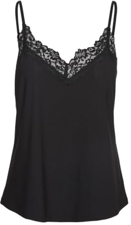 VERO MODA VMMILLA Singlet GA Vo Petite Noos, Negro, XL