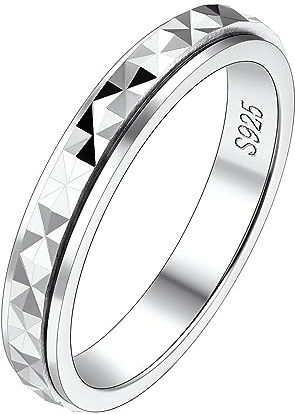 Suplight Anillos Antiestres Mujer Anillos Giratorio Plata Anillo Giratorio Mujer Talla 14.5