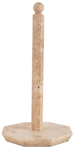 SPESHSTONES Portarotolo di carta in travertino marmo 31,8 cm per asciugamani da cucina portarotolo di carta fatto a mano con supporto