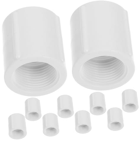 POPETPOP Connettori per Tubi 10 Pezzi Raccordi in PVC per Tubi da Giardino Connettori per Acqua Filettati Facili da Installare per Struttura di Supporto