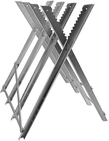 Chevalet de sciage à bois, Chevalet de sciage Pliable Acier galvanisé 4 Support-bûches avec Denture 130kg Bois,84 * 80 * 80cm (4)