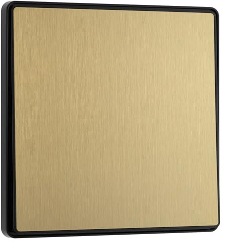 BG Electrical Single Intermediate Wall Light Switch, Edge-to-Edge Rocker, Screwless Appearance, Round Edges, Evolve, Satin Brass, 20A, 16AX, PCDSB13EB