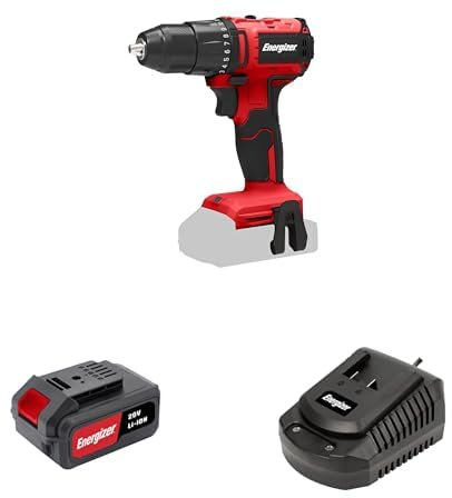 Pack Perceuse Energizer – Perceuse/Visseuse 20v + Batterie 20v 4ah + Chargeur de batterie Energizer 220-240v
