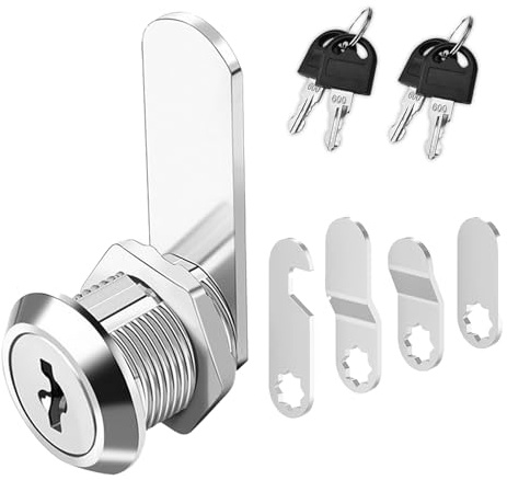 HONRIGO Cabinet Lock 16mm with 5 Lock Plates & 4 Keys, Secure Cabinet & Mailbox