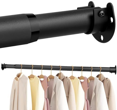 43 bis 135 cm Kleiderstange für Schrank, Kleiderstange Ausziehbar, Schwarz