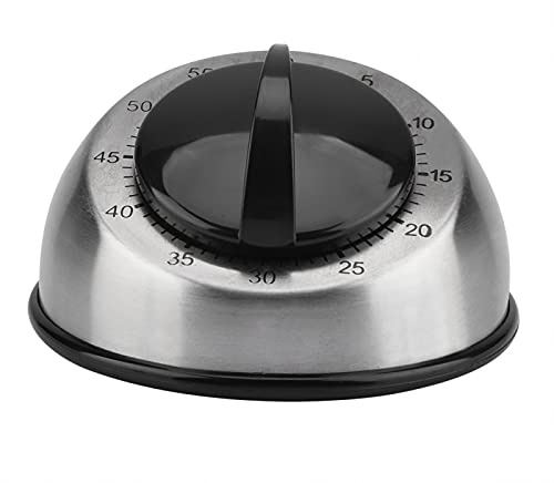 Küchen-Timer, Edelstahl-Küchen-Timer, Mechanischer Aufzieh-Timer, 60-Minuten-Kochtimer zum Kochen, Magnetischer Stoppuhr-Timer