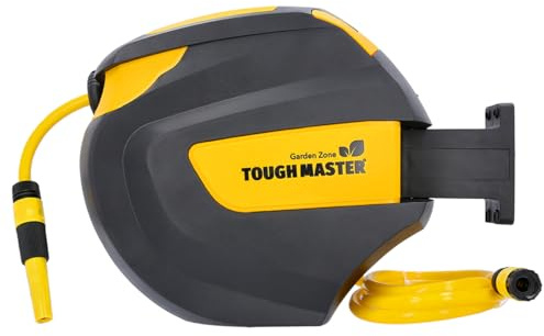 Wandmontage, 20 m, langlebig, einziehbar, Gartenschlauchtrommel, automatisch, leicht, Schlauchtrommel mit integrierter Knick-Schlauchführung, UV-beständig TOUGH MASTER
