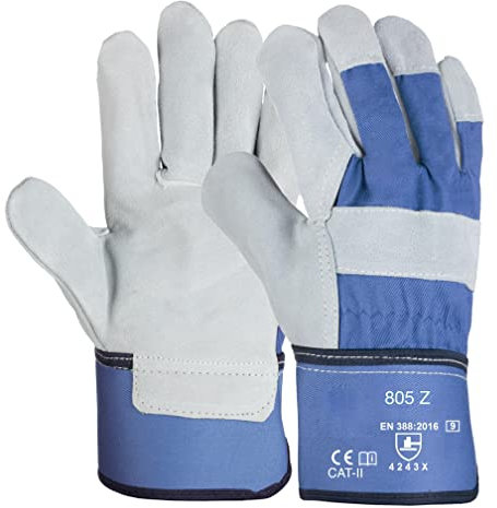 DOJA Barcelona | Guanti da Lavoro in Pelle Tessuto Cuoio | 6 Paia | Guanti Pelle Lavoro Taglia 9 / L | Guanti Cuoio Lavoro | Guanti Lavoro Pelle Cuoio Catene di Montaggio, Agricoltura, Saldatura