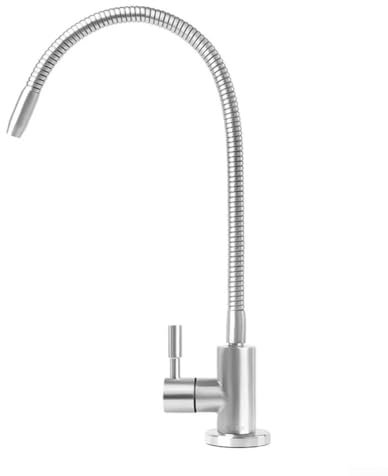 Schwanenhals-Wasseraufbereiter-Wasserhahn, 304 Edelstahl, einzelner Kaltwasserhahn, Einhebel-Spültischarmatur für Küche und Bad
