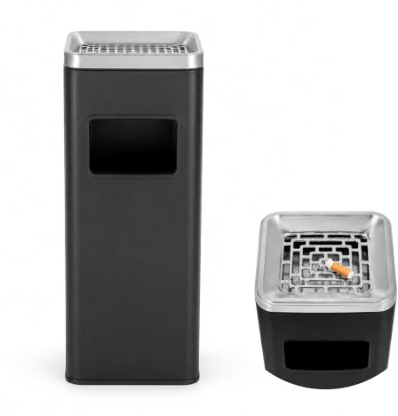 Qualiware Litter Free Standing Ashtray Outdoor Stainless Steel Silver