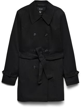 VERO MODA Womens Trenchcoat Vmchelsea Olivia Noos Trench Coat, Black, S UK