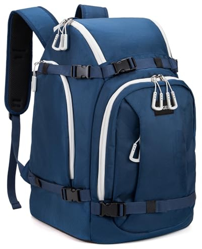 MIGGEEY Mochila de Esquí 50L Con Compartimentos para Botas y Casco - Bolsa para Equipo de Esquí Con Función de Hombro y Espacio Adicional