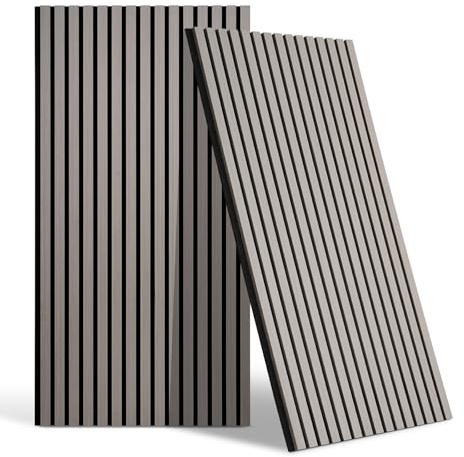 DOLLAR BOSS Pannelli in legno per pareti, pannelli acustici da parete 120 x 40 cm, confezione da 2 pezzi, pannelli fonoassorbenti in legno, pannelli decorativi da parete 3D, decorazione moderna da