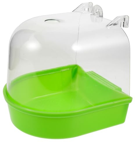 Abaodam Bañera Colgante para Pájaros Forma de Jaula, Plástico Duradero, Tamaño Pequeño, Reutilizable para Baño y Ducha en Jaulas, Adecuado para Periquitos y Loros Pequeños