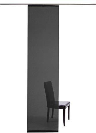 Homing halbtransparenter Flächenvorhang Uni Schiebegardine (1 Stück), schwarz, Wohnzimmer Schlafzimmer Kinderzimmer 245 x 60 cm