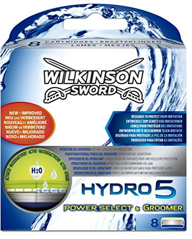 Wilkinson Sword Hydro 5 Groomer/Power Select Rasierklingen für Herren Rasierer, 8 St