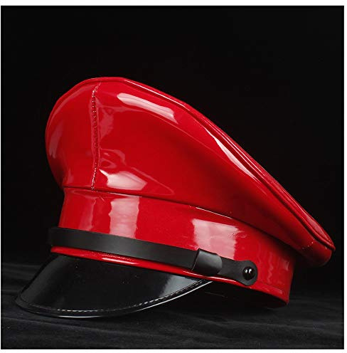Unisex, Elegant, Filzhut 100% Leder Militär-Hut for Frauen Männer Deutschland Offizier Schirmmütze Armeehut Cortical Polizei Cap Fancy Dress up Cap Cosplay Halloween-Hut Größe M L XL Hochzeit Urlaub P