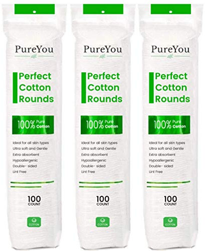 Premium Cotton Pads for Face - 100% Pure and Natural Cotton | Makeup Remover Pads, Hypoallergenic, Lint-Free (300 Count)