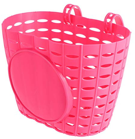Wakauto Fahrradzubehör Kinder Korb Mädchen Jungen,Fahrradzubehör Korb Blumen Rosa/Schwarz,Fahrradkorb Kinder Rosa,Fahrradkorb Vorne Mädchen, Hinten Schultaschenkorb Abnehmbar 19.8cm