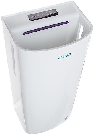 Allpax Händetrockner CITOJET UV 800 mit UV Licht, ABS Kunststoff - Trocknungszeit nur ca. 9-11 Sekunden - mit Sicherheitsabschaltung - inklusive Abtropfschale - Longlife Motor