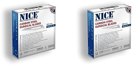 100 x NICE No.26 Sterile Carbon Steel CS26 Surgical Blades & 100 x No.11 Sterile Carbon Steel CS11 Surgical Blades