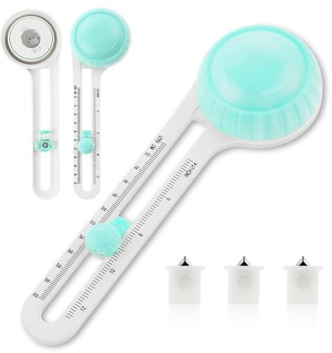 gotyou Cortador de papel circular, Cortadora Circular Herramientas De Scrapbooking, Cortador de círculos con 3 Cuchillas, Cortador circular giratorio para Arte y Manualidades DIY